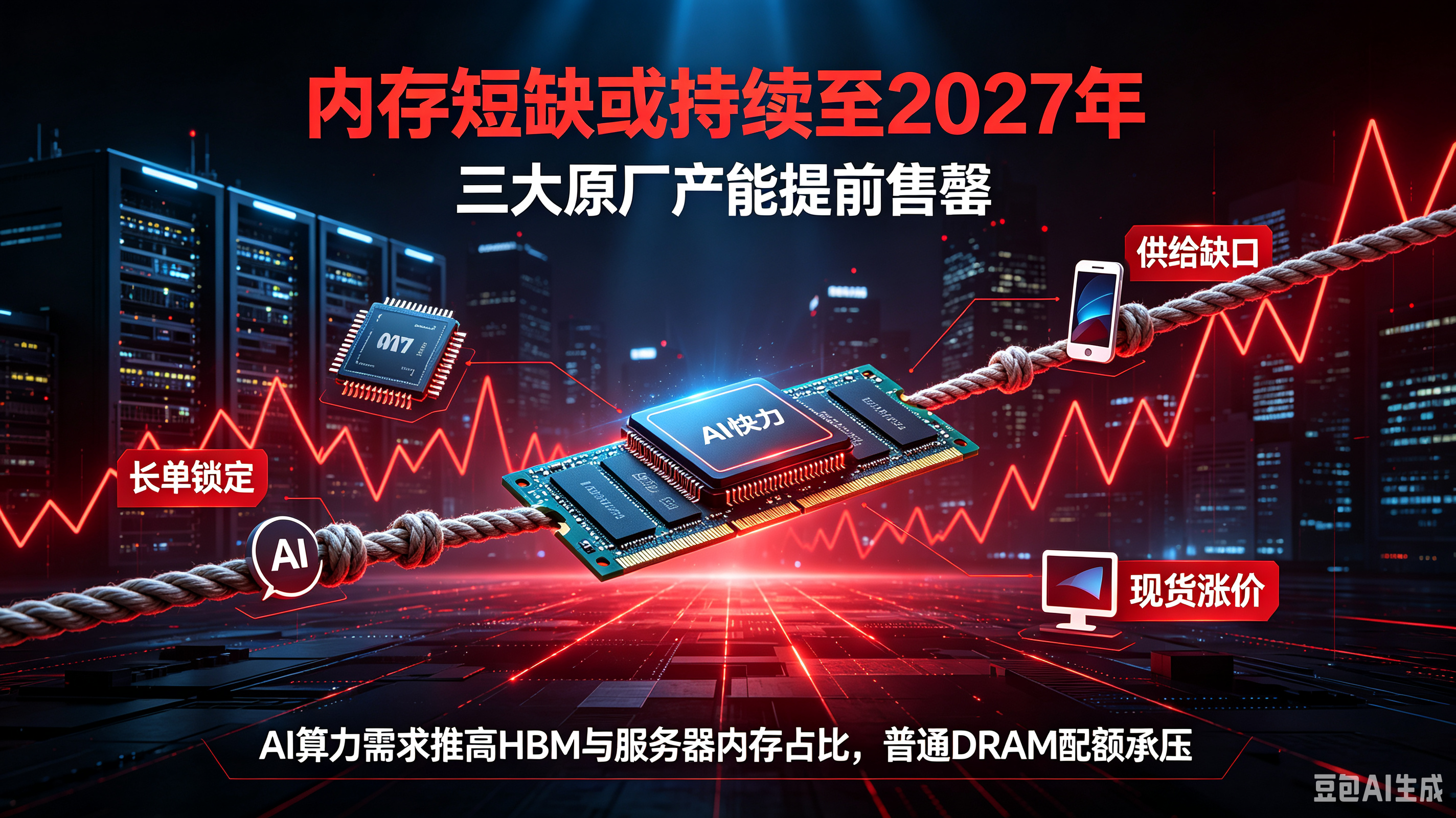 内存短缺或持续至2027年，三大原厂产能提前售罄