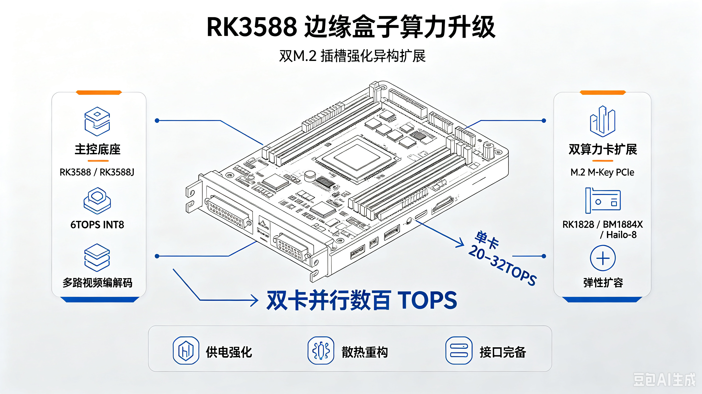 多款RK3588边缘盒子强化双M.2算力卡扩展：异构算力升级，适配大模型与多路视觉推理(图1)