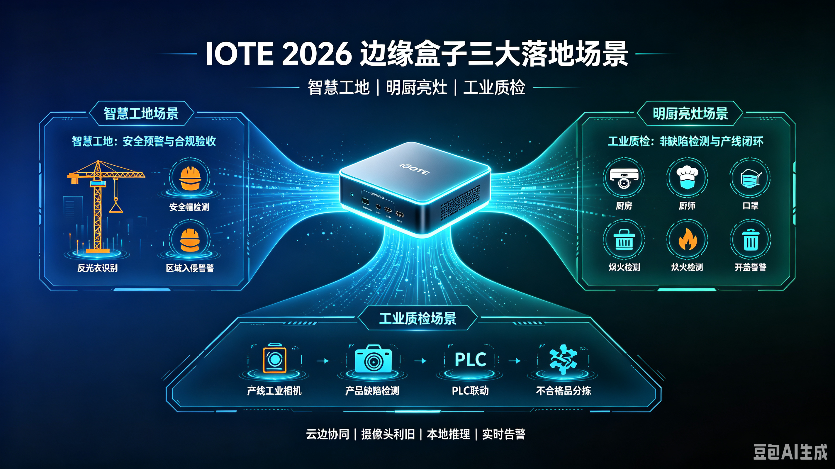 智慧工地、明厨亮灶、工业质检:IOTE 2026边缘盒子三大落地场景深度拆解(图1)