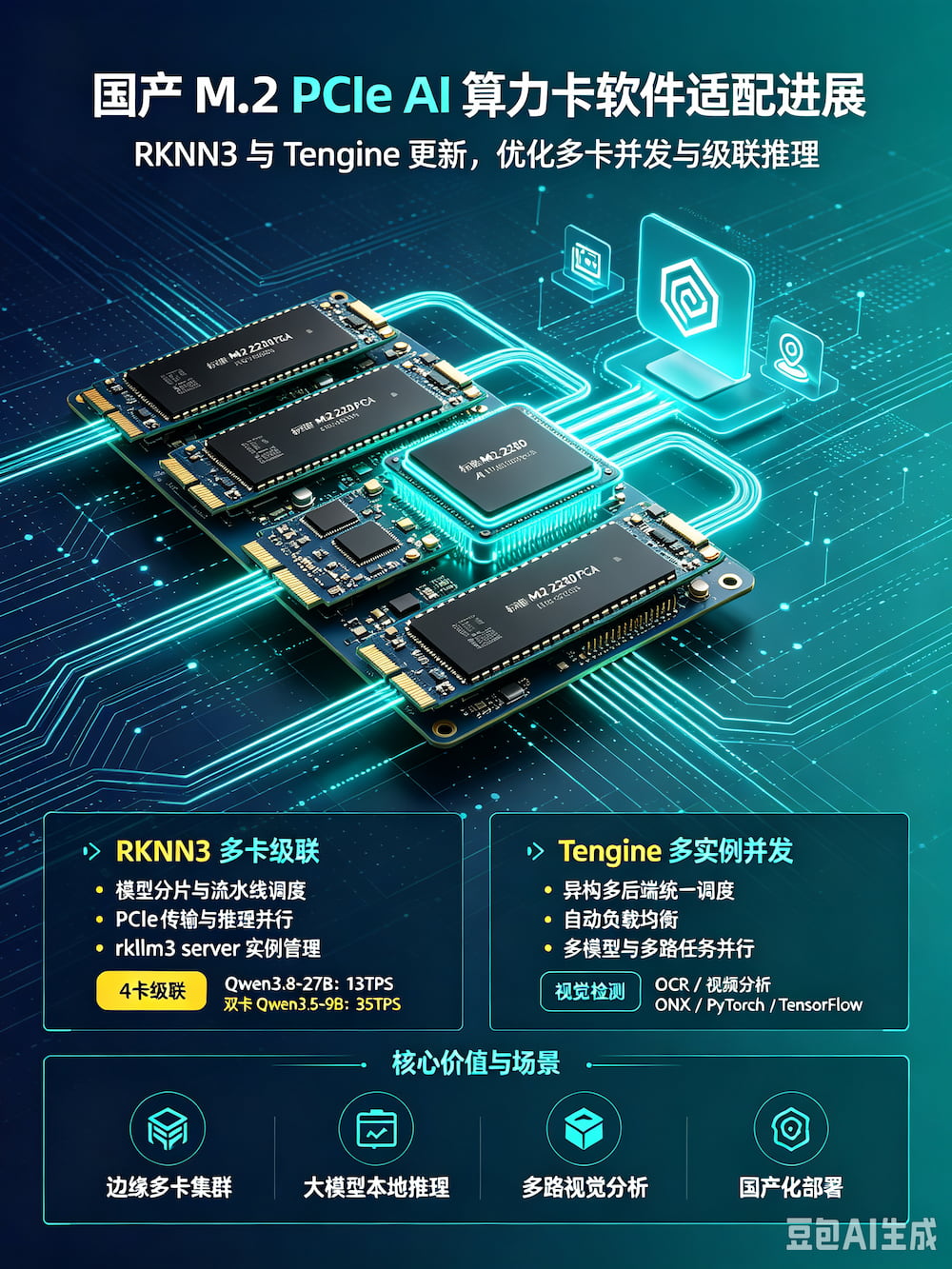国产 M.2 算力卡软件适配进展:RKNN、Tengine 更新版本,优化 M.2 卡多卡并发推理(图1)