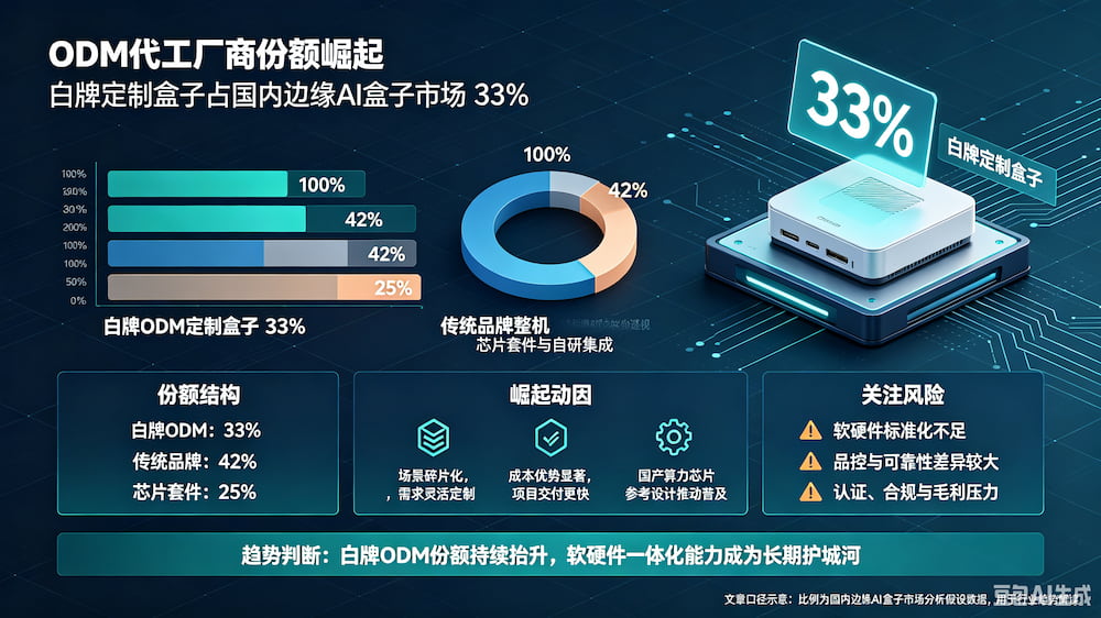 ODM代工厂商份额崛起，白牌定制边缘计算盒子占国内市场33%(图1)