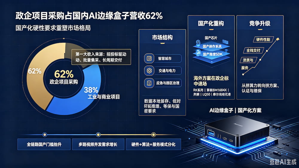 政企项目采购占国内AI边缘盒子营收62%,国产化硬性要求重塑市场格局(图1)