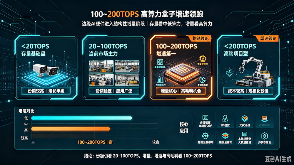边缘硬件新红利:100~200TOPS 高算力盒子增速领跑市场(图1)