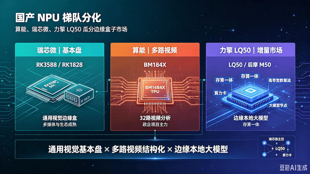 国产 NPU 梯队分化：算能、瑞芯微、力擎 LQ50 瓜分边缘盒子市场(图1)