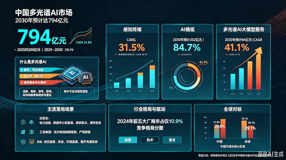 中国多光谱AI市场 2030年预计将达794亿元(图1)