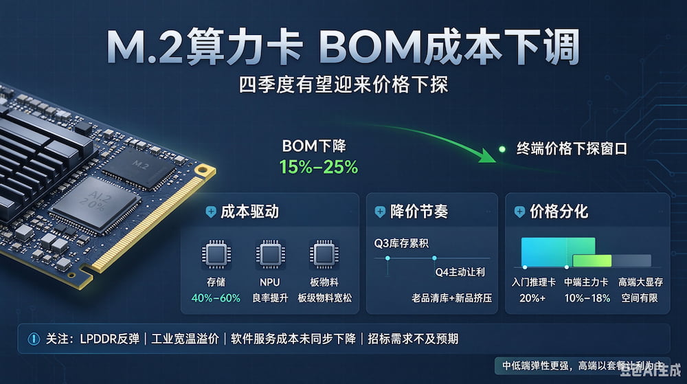 M.2算力卡:BOM成本下调,四季度价格有望下探(图1)