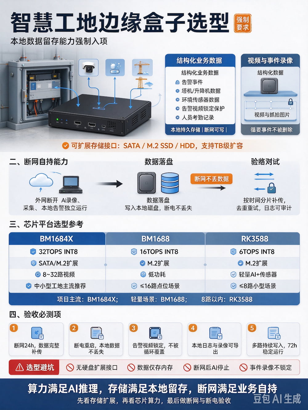 智慧工地项目边缘盒子选型,开始强制要求本地数据留存能力(图1)
