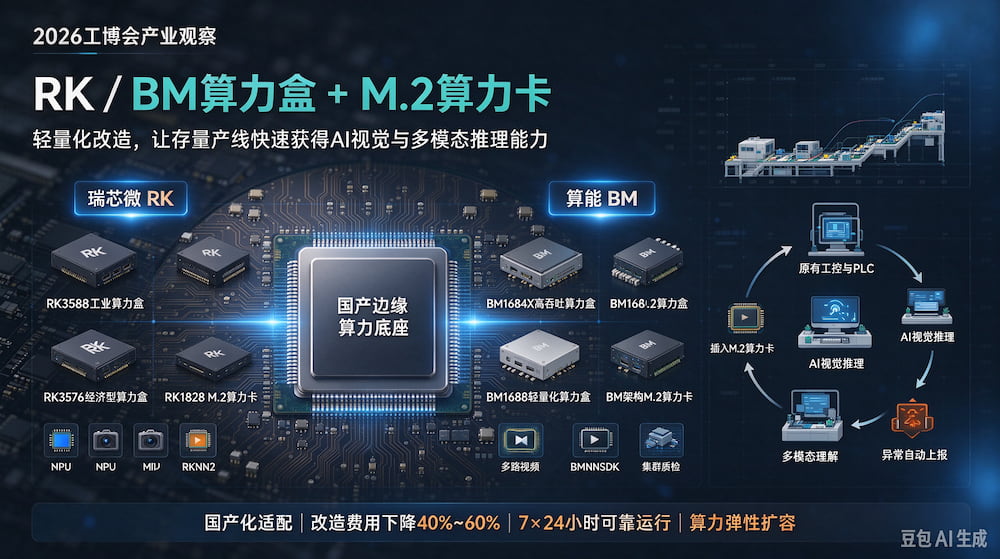 2026工博会:RK/BM国产边缘算力盒、M.2算力卡成为产线AI改造主力(图1)