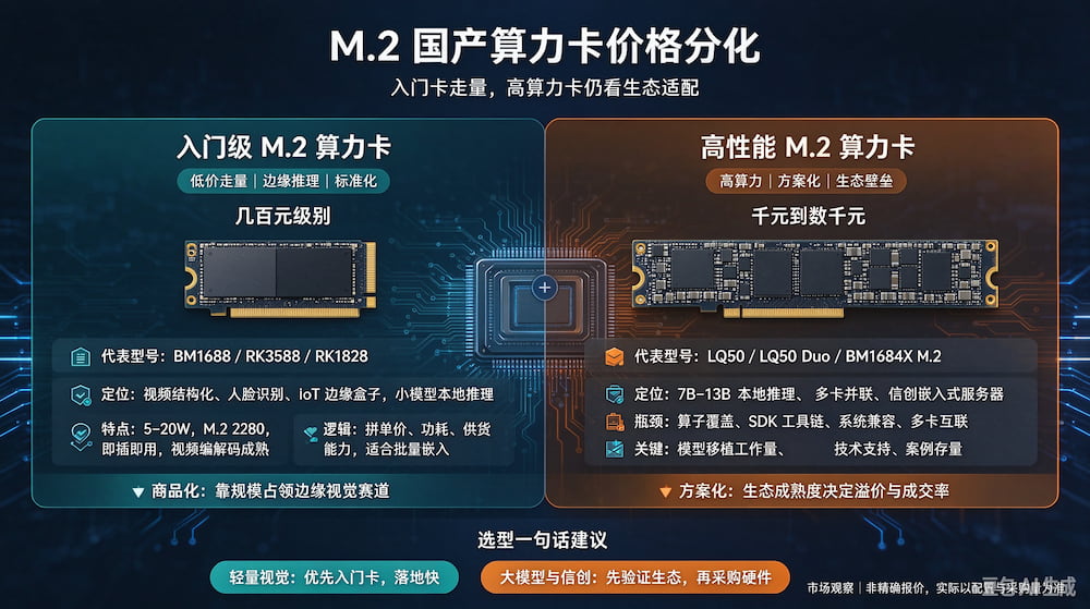 M.2 国产算力卡价格分化：入门卡走量，高算力卡仍看生态适配(图1)