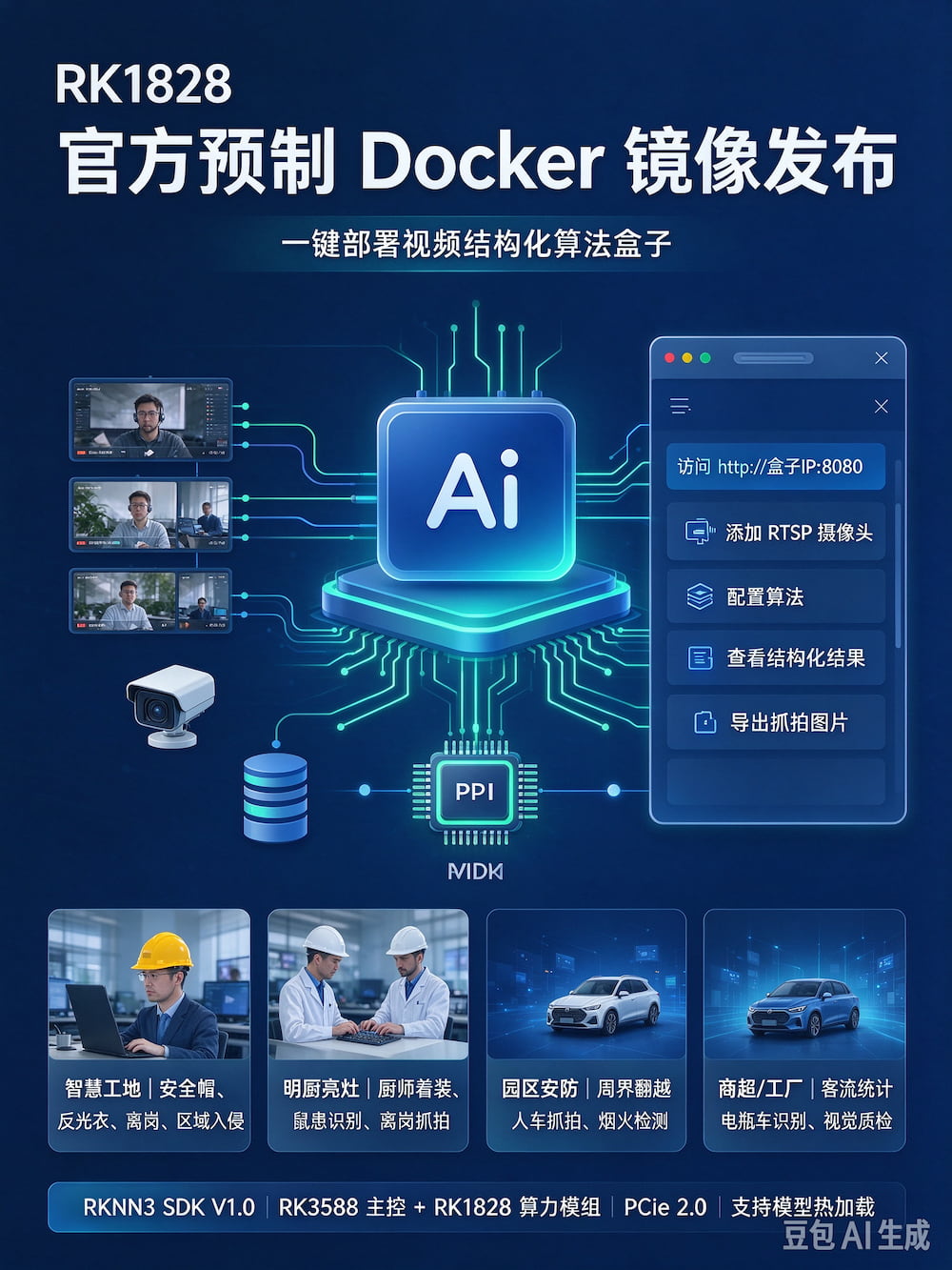 RK1828 官方预制 Docker 镜像发布,一键部署视频结构化算法盒子(图1)